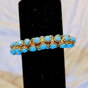 Blue and Gold Turquoise Stone Bracelet